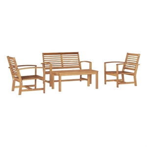 vidaXL Wood Sofa Set in Natural
