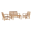 vidaXL Wood Sofa Set in Natural