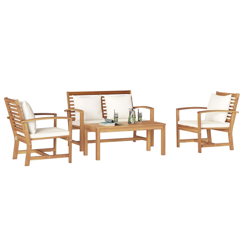 vidaXL Wood Sofa Set in Natural
