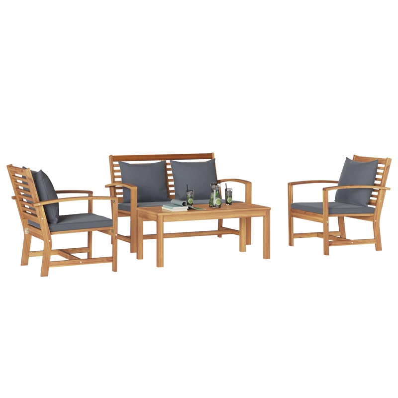 vidaXL Wood Sofa Set in Natural