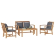 vidaXL Wood Sofa Set in Natural