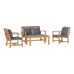 vidaXL Wood Sofa Set in Natural