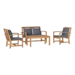vidaXL Wood Sofa Set in Natural