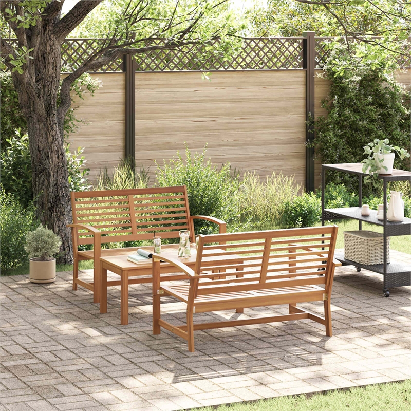 vidaXL Wood Sofa Set in Natural
