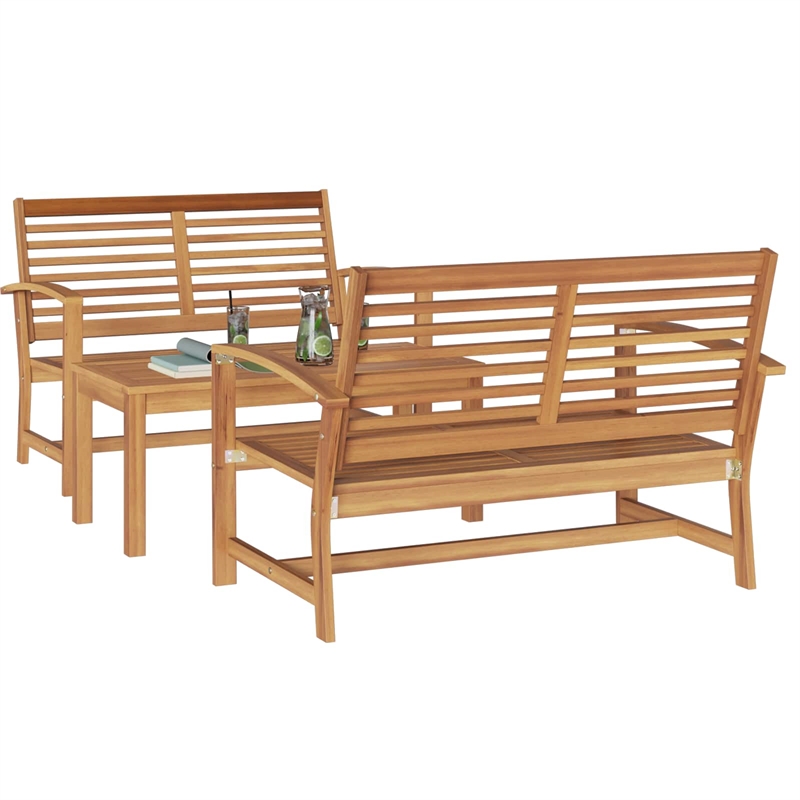 vidaXL Wood Sofa Set in Natural