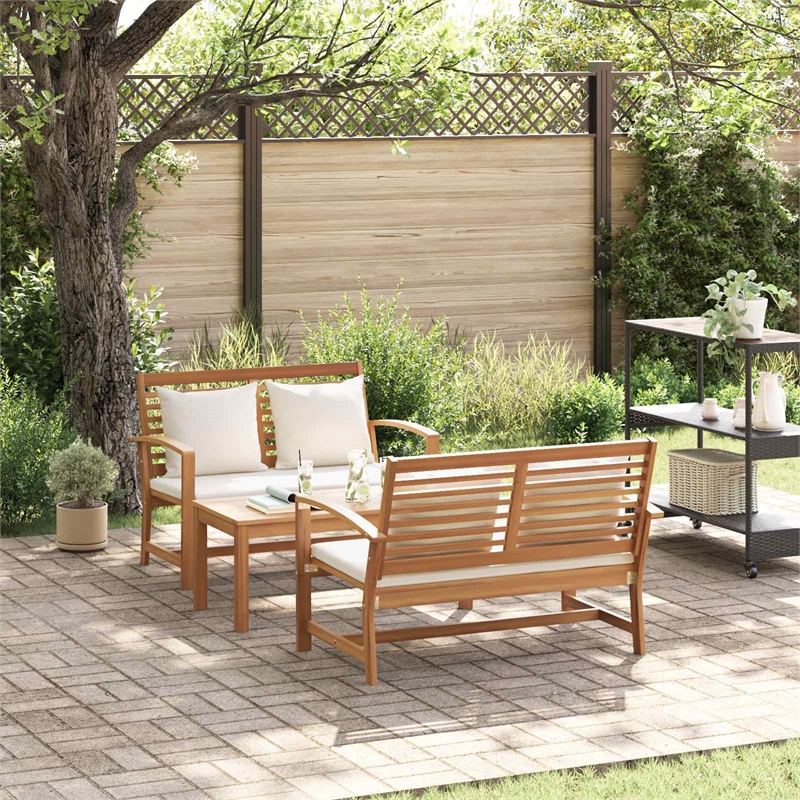 vidaXL Wood Sofa Set in Natural