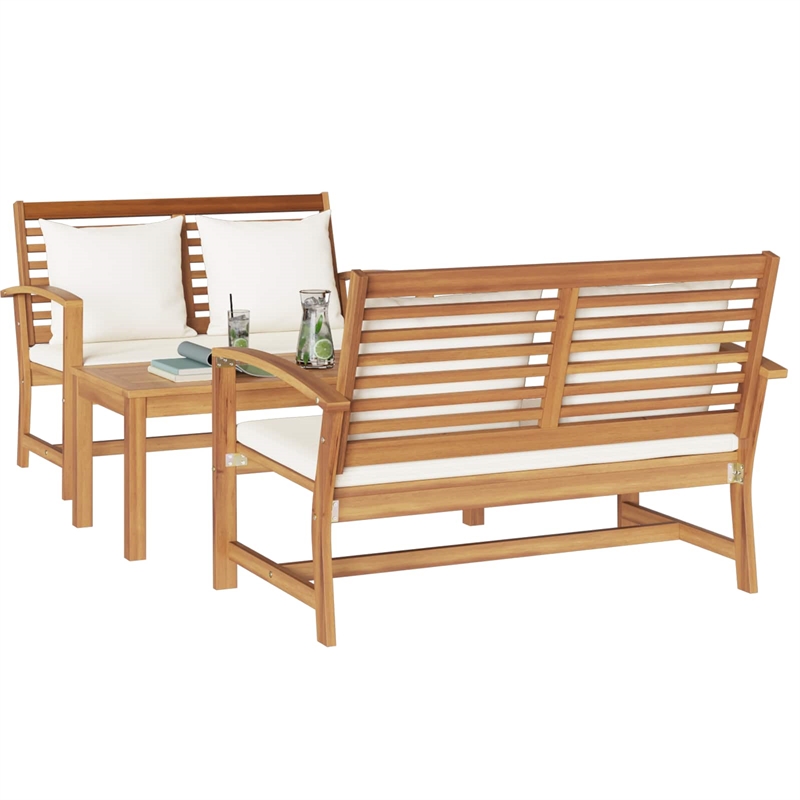 vidaXL Wood Sofa Set in Natural
