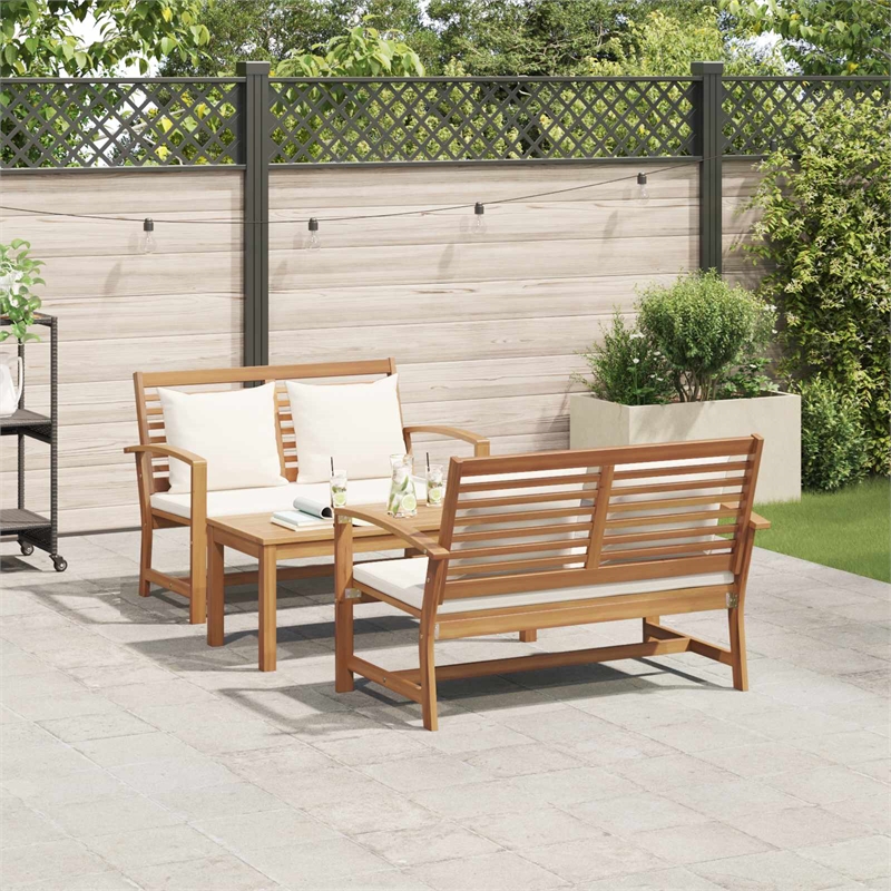 vidaXL Wood Sofa Set in Natural