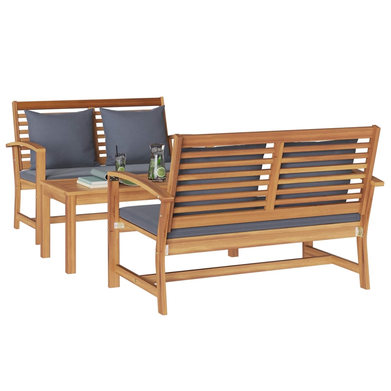 vidaXL Wood Sofa Set in Natural