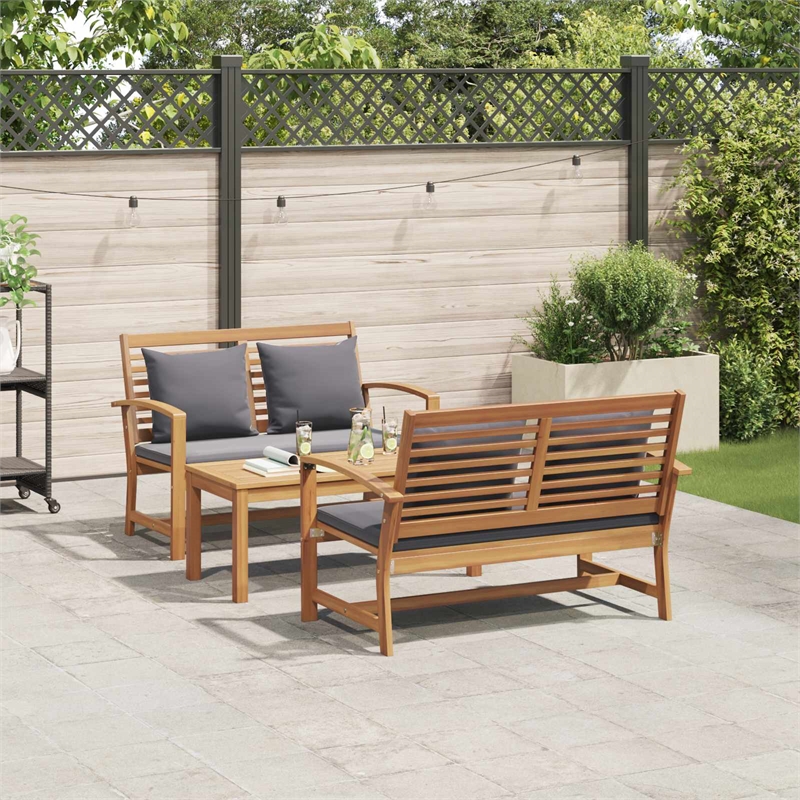 vidaXL Wood Sofa Set in Natural