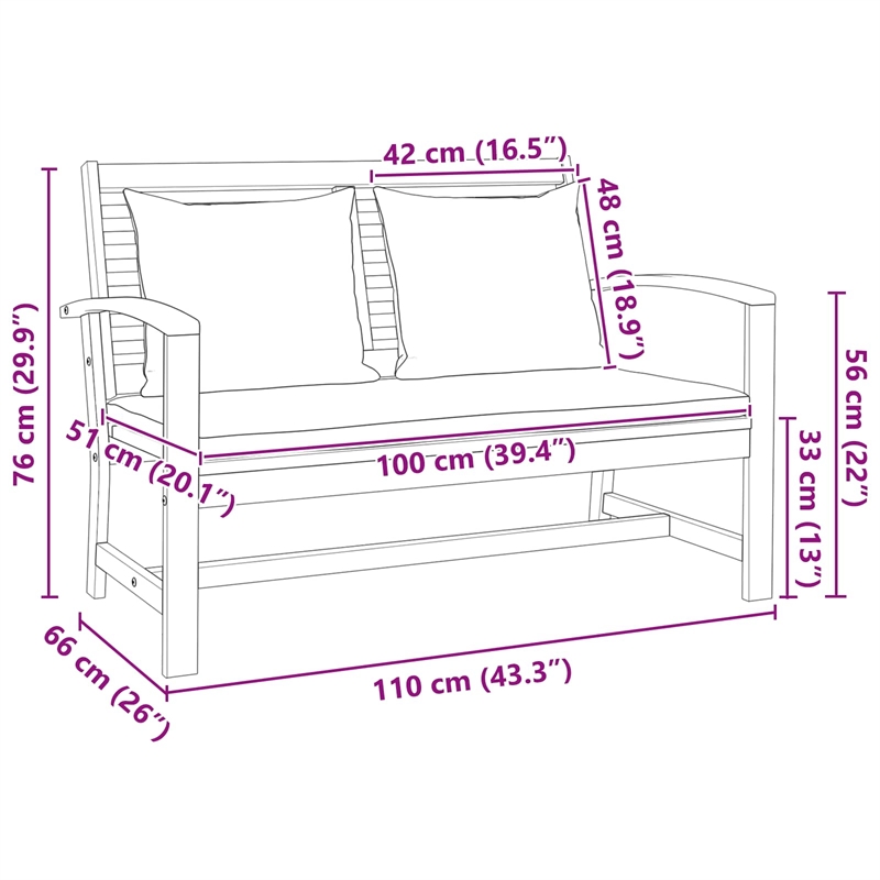 vidaXL Wood Sofa Set in Natural