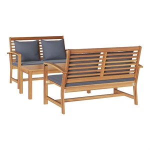 vidaXL Wood Sofa Set in Natural