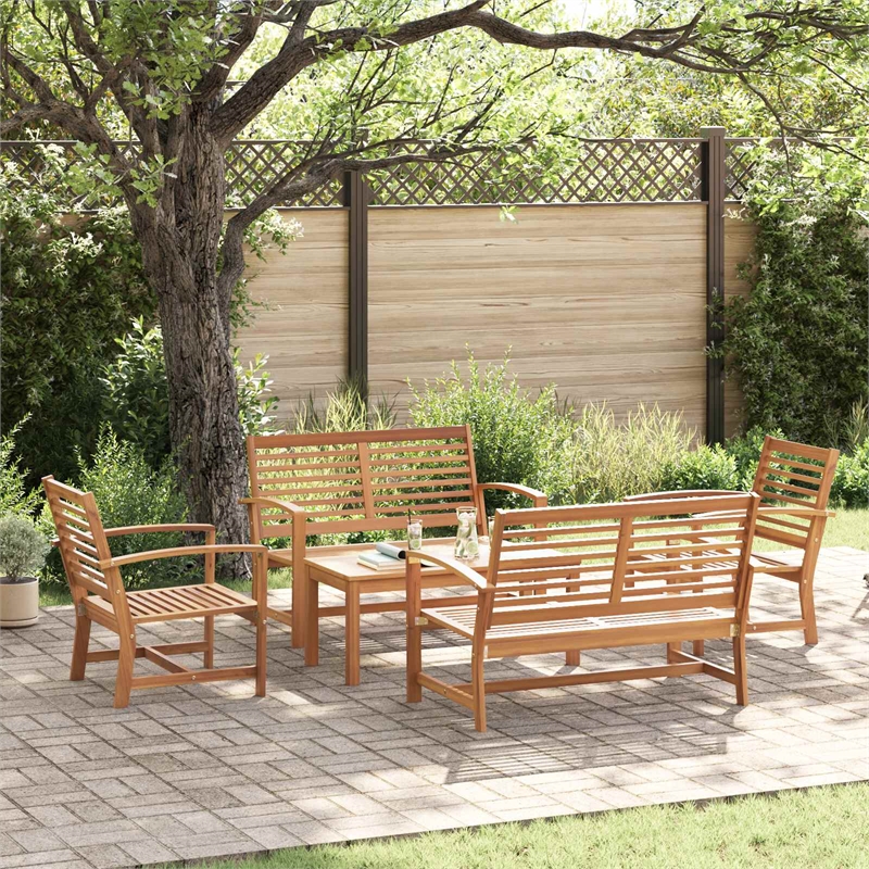 vidaXL Wood Sofa Set in Natural