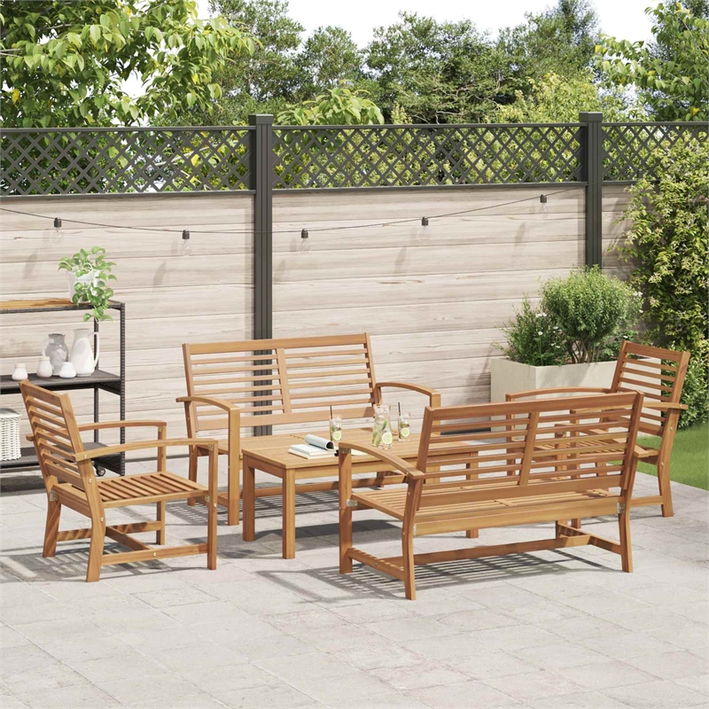 vidaXL Wood Sofa Set in Natural