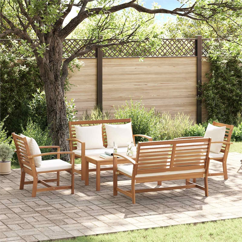 vidaXL Wood Sofa Set in Natural