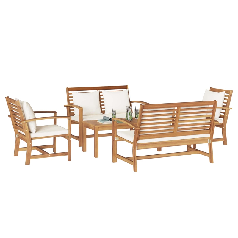 vidaXL Wood Sofa Set in Natural