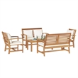 vidaXL Wood Sofa Set in Natural
