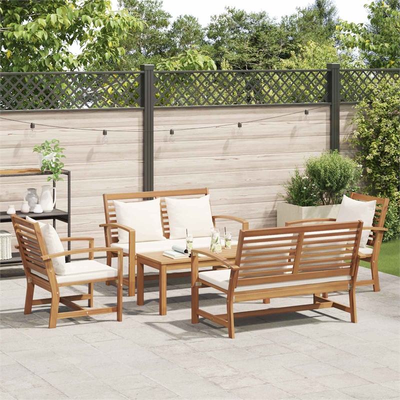 vidaXL Wood Sofa Set in Natural
