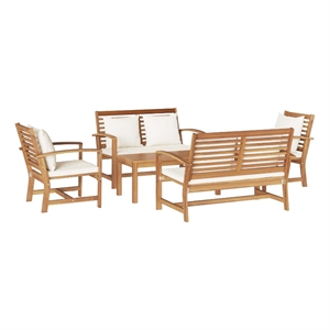 vidaXL Wood Sofa Set in Natural