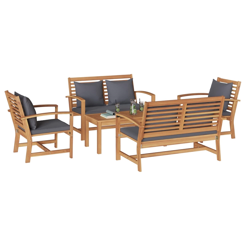 vidaXL Wood Sofa Set in Natural