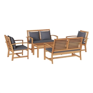 vidaXL Wood Sofa Set in Natural
