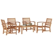 vidaXL Wood Sofa Set in Natural