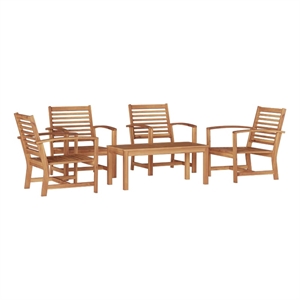 vidaXL Wood Sofa Set in Natural