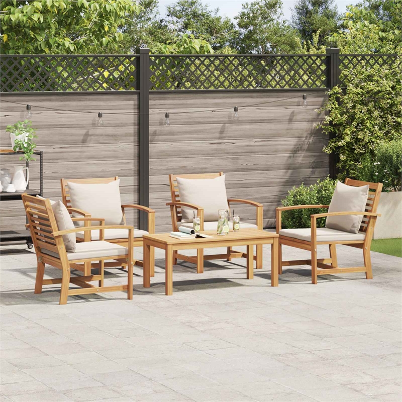 vidaXL Wood Sofa Set in Natural