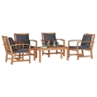 vidaXL Wood Sofa Set in Natural