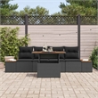 vidaXL Poly Rattan Sofa Set in Black