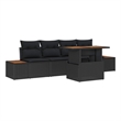 vidaXL Poly Rattan Sofa Set in Black