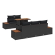 vidaXL Poly Rattan Sofa Set in Black