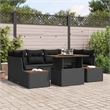 vidaXL Poly Rattan Sofa Set in Black