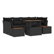 vidaXL Poly Rattan Sofa Set in Black