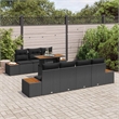 vidaXL Poly Rattan Sofa Set in Black