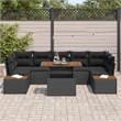 vidaXL Poly Rattan Sofa Set in Black