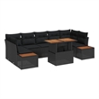 vidaXL Poly Rattan Sofa Set in Black