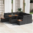 vidaXL Poly Rattan Sofa Set in Black