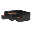 vidaXL Poly Rattan Sofa Set in Black