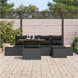 vidaXL Poly Rattan Sofa Set in Black