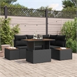 vidaXL Poly Rattan Sofa Set in Black