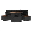 vidaXL Poly Rattan Sofa Set in Black