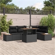 vidaXL Poly Rattan Sofa Set in Black