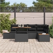 vidaXL Poly Rattan Sofa Set in Black