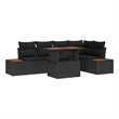 vidaXL Poly Rattan Sofa Set in Black
