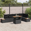 vidaXL Poly Rattan Sofa Set in Black