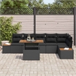 vidaXL Poly Rattan Sofa Set in Black