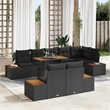 vidaXL Poly Rattan Sofa Set in Black