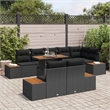 vidaXL Poly Rattan Sofa Set in Black