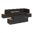 vidaXL Poly Rattan Sofa Set in Black